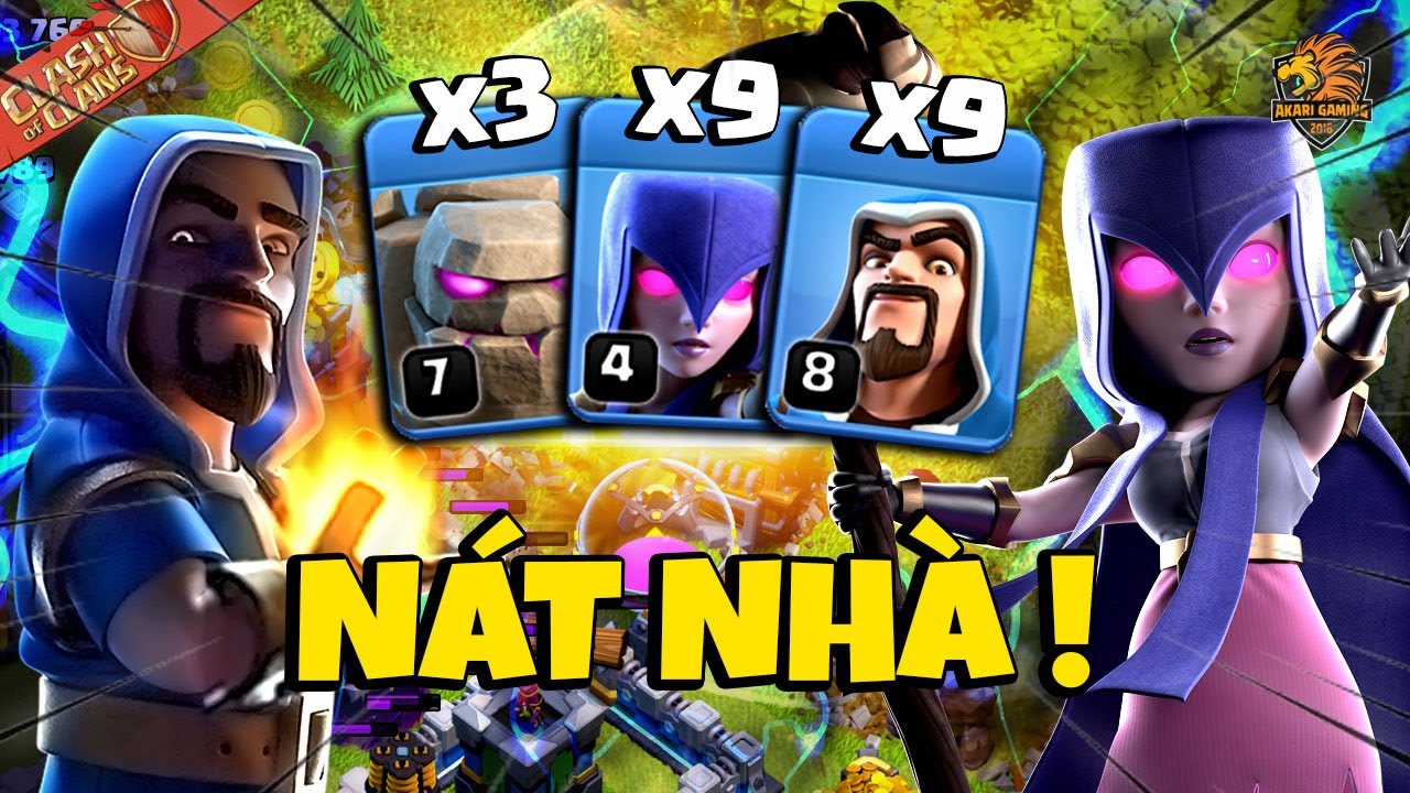 Combo TH11 L&iacute;nh Bộ Đ&aacute;nh 3 Sao Th12 Cực Kỳ Đơn Giản Clash of clans | Akari Gaming