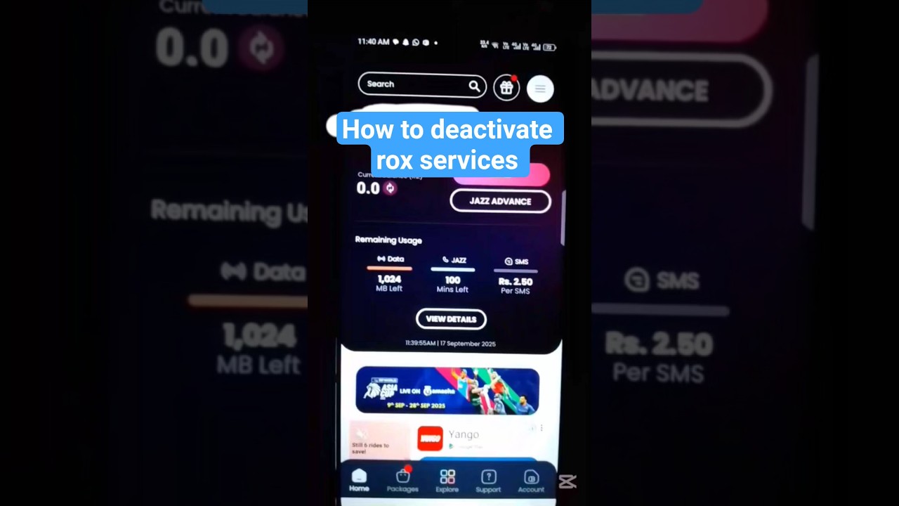 deactivate rox services in jazz #youtubeshorts #shortvideo #viralvideo #short