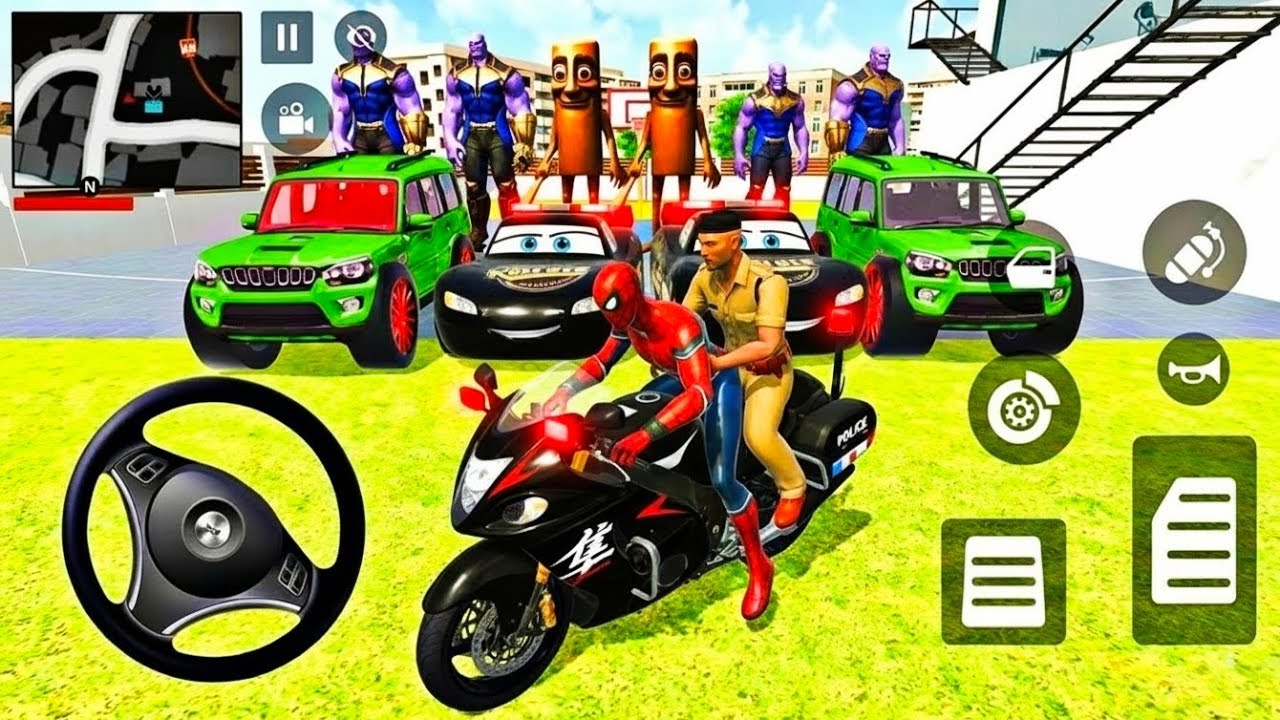 🥰 Modified Police Bike & Mc Queen Car 🦚 Spiderman Drive 3D Game 🎉Monster Car Showroom 👑Lot's of Bike