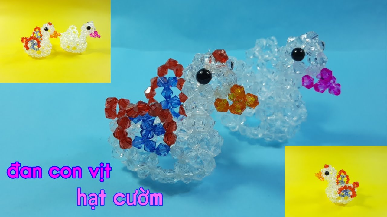 KIEU DI¥ cách đan con vịt từ hạt cườm♤how to make a duck with beads♤как сделать утку из бисера