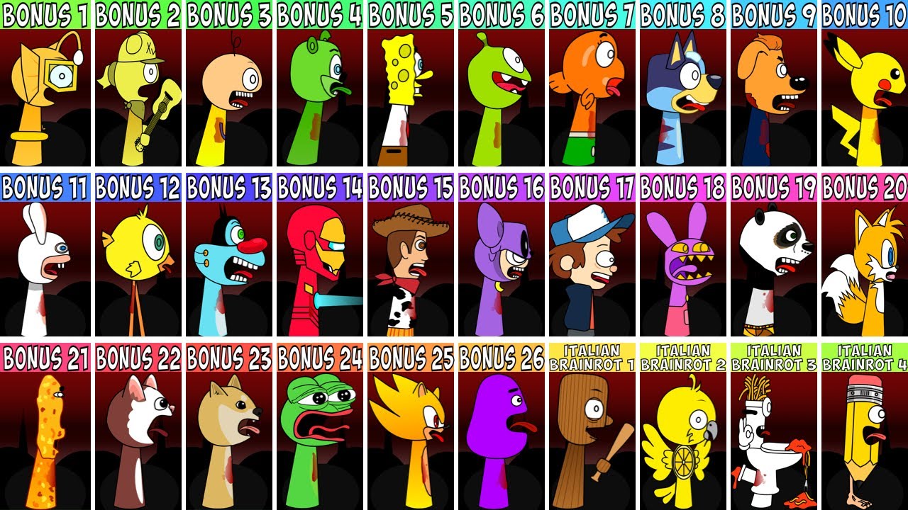 EVERY OC & BONUS Characters From Sprunki Wenda Treatment