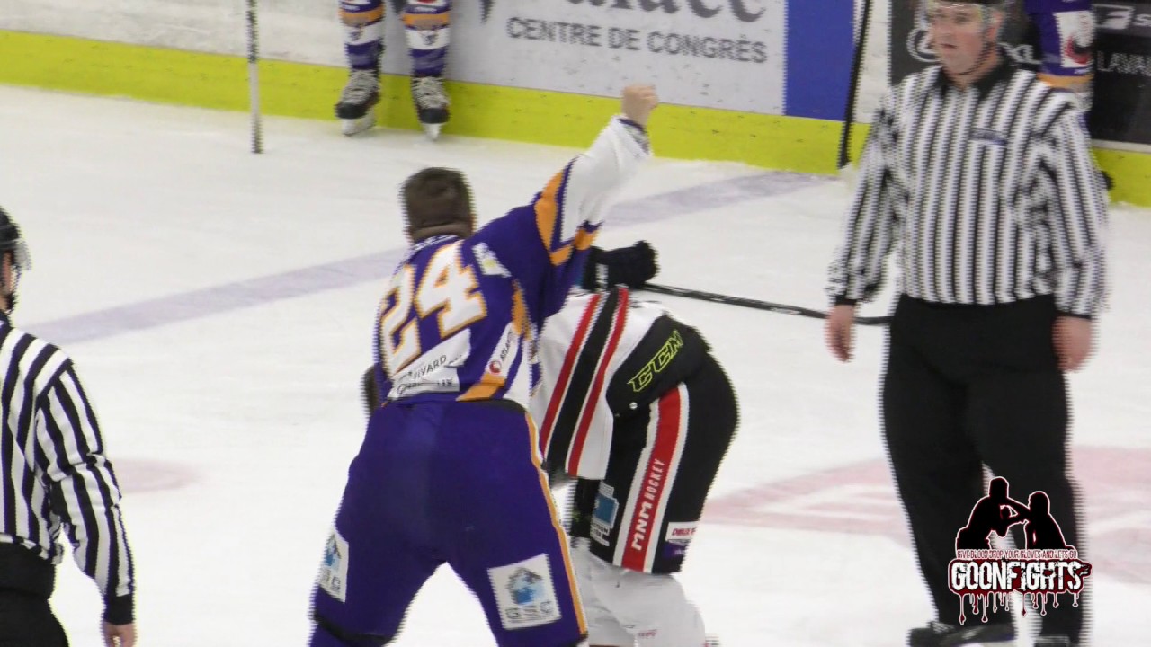 Gaby Roch Vs David Lacroix LNAH Hockey Fight  29 Jan 2017