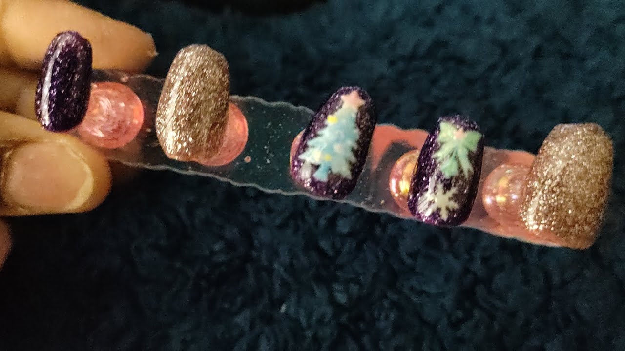 Plum holiday 💜 diy beginner friendly press on nails at home 