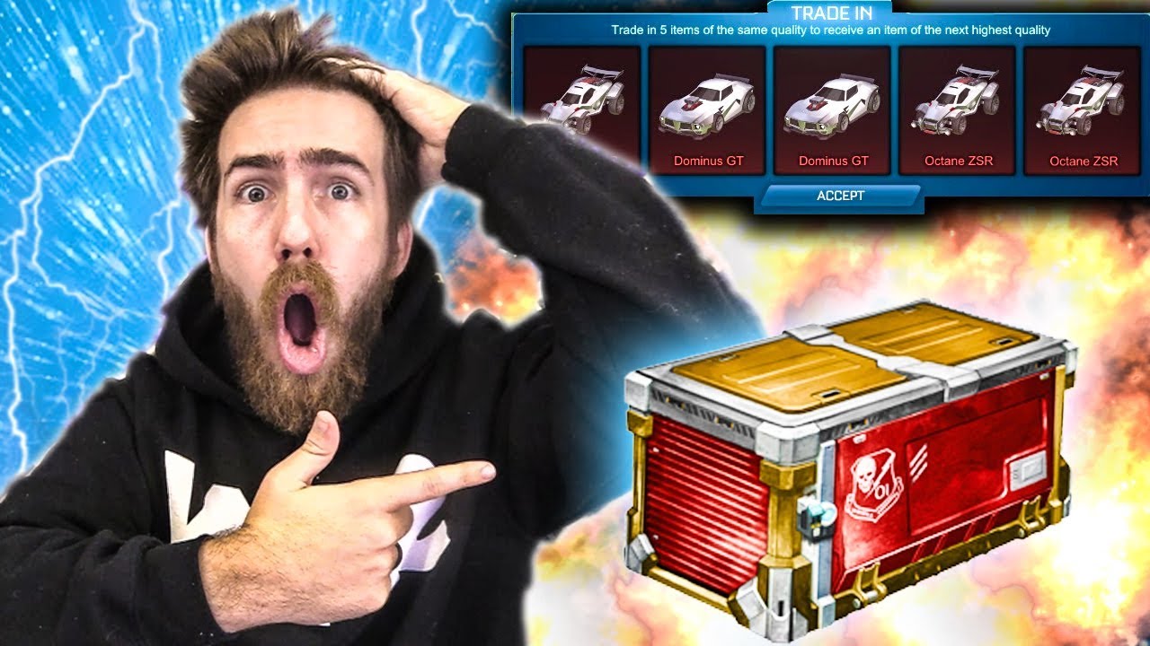 THE CRAZIEST ITEM EVER PULLED DURING A TRADE UP CRATE BATTLE! | ROCKET LEAGUE