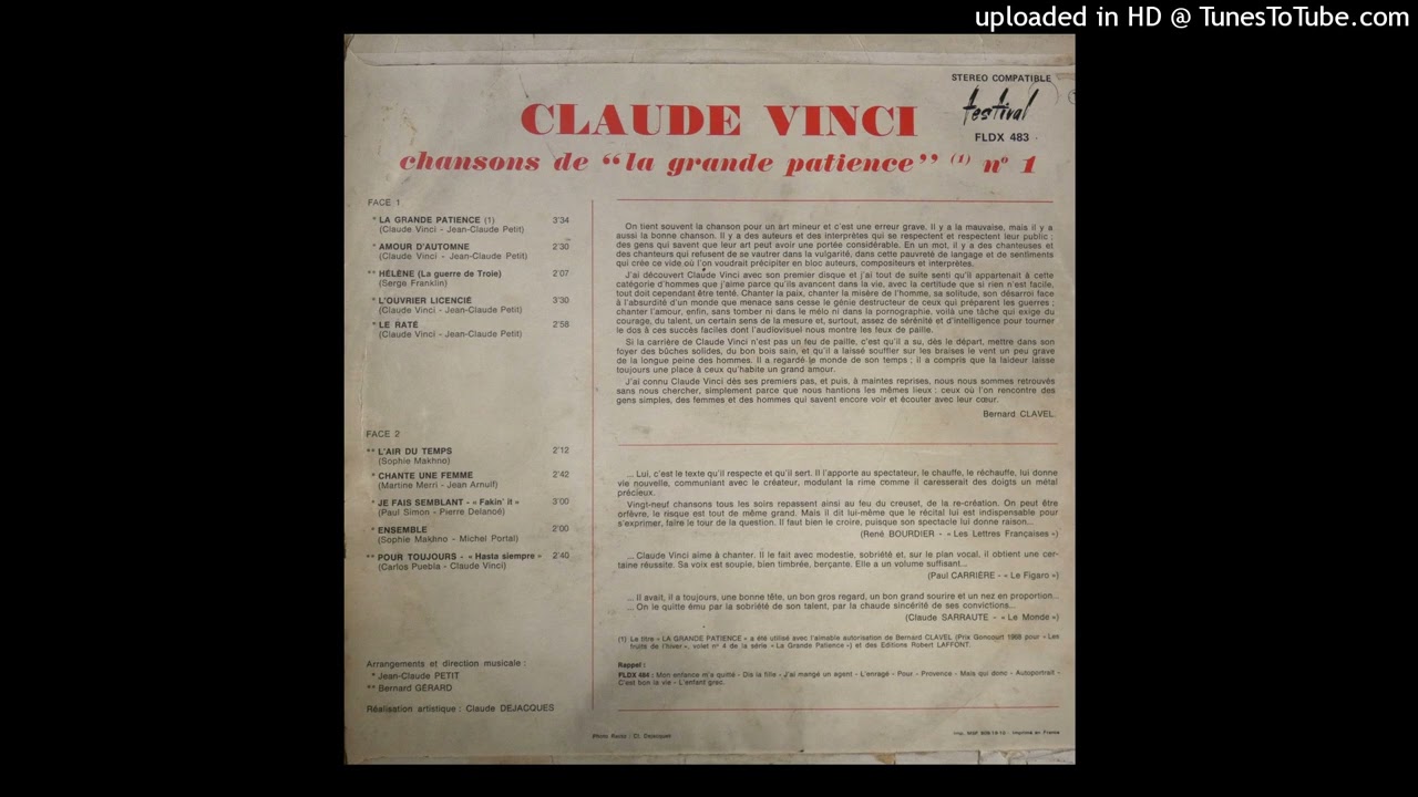 Je fais semblant-Claude Vinci (1969)