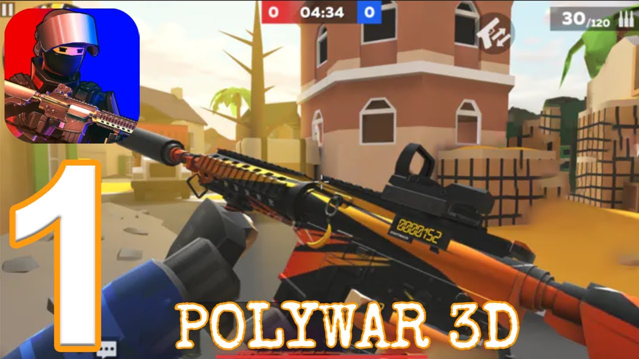 POLYWAR 3D FPS Gameplay (Android, iOS) Part 1 - Tutorial