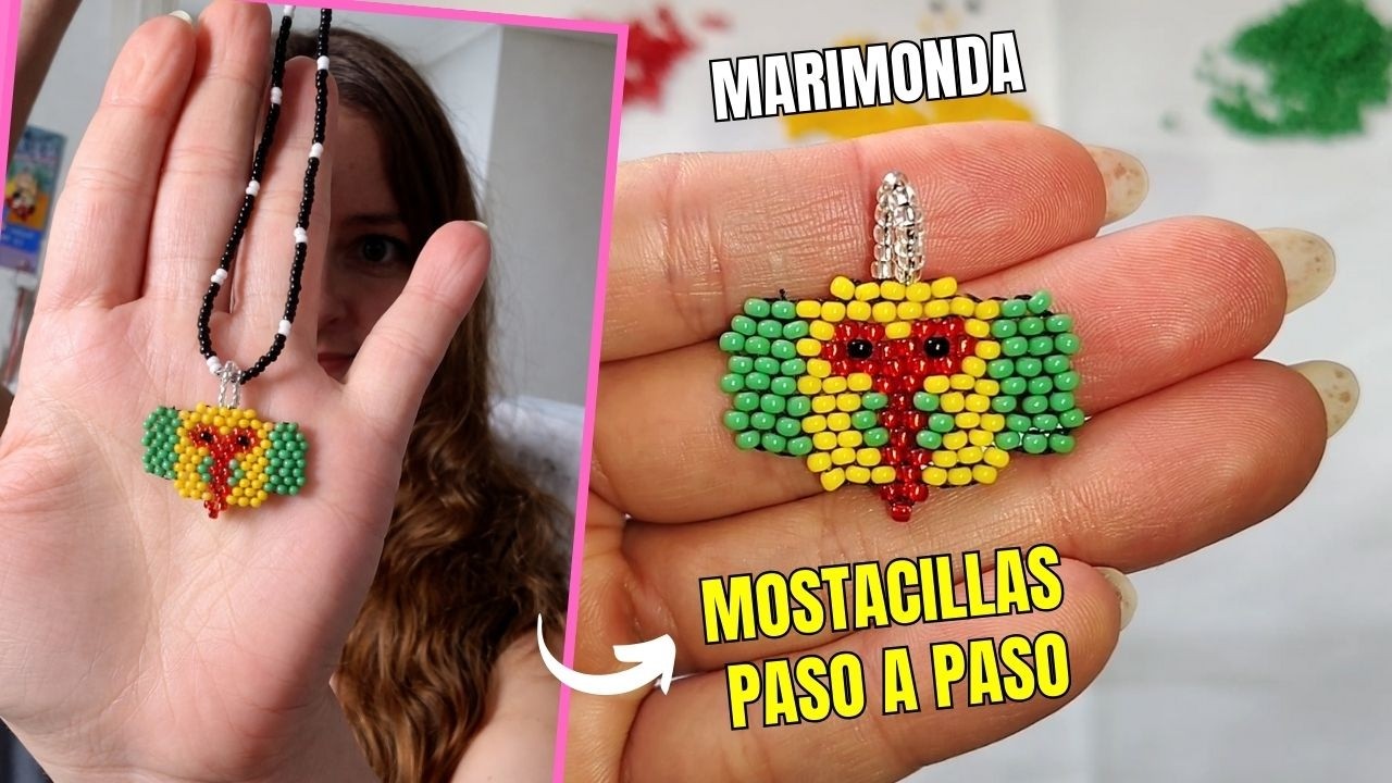 Como tejer la marimonda en mostacillas (aretes o dijes) Aniara Sanarte