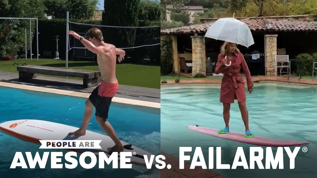 Extreme Pool Surfing | People Are Awesome vs. FailArmy