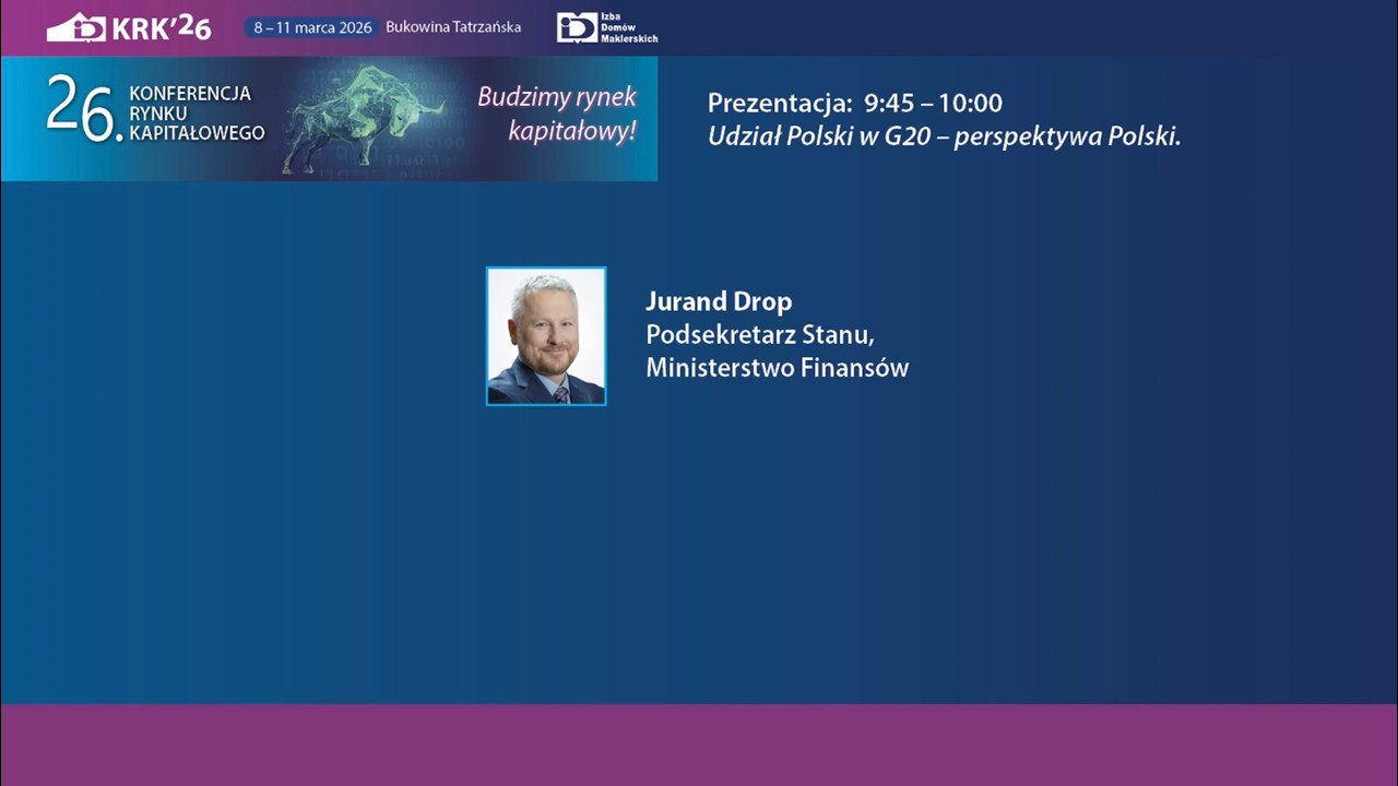 26. KRK: Jurand Drop, Wiceminister Finansów - Udział Polski w G20 – perspektywa Polski.