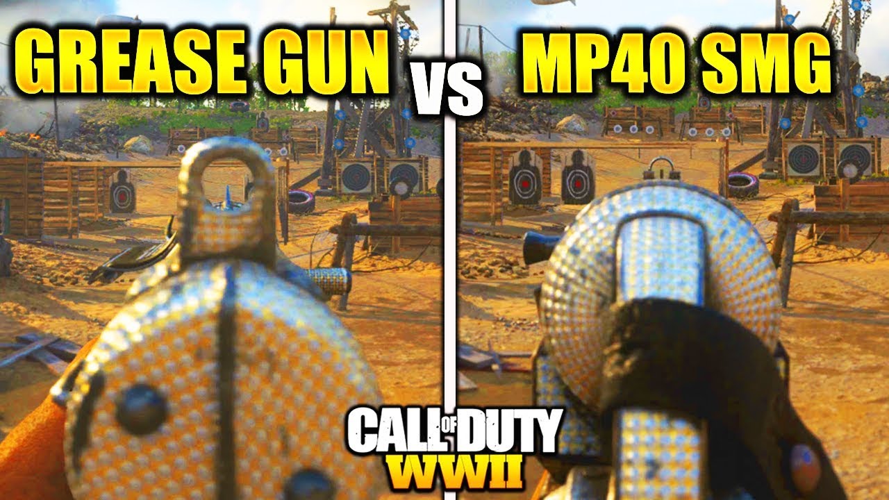 MP40 vs GREASE GUN COD WW2! GUN STATS COMPARISON BEST GUNS COD WW2 