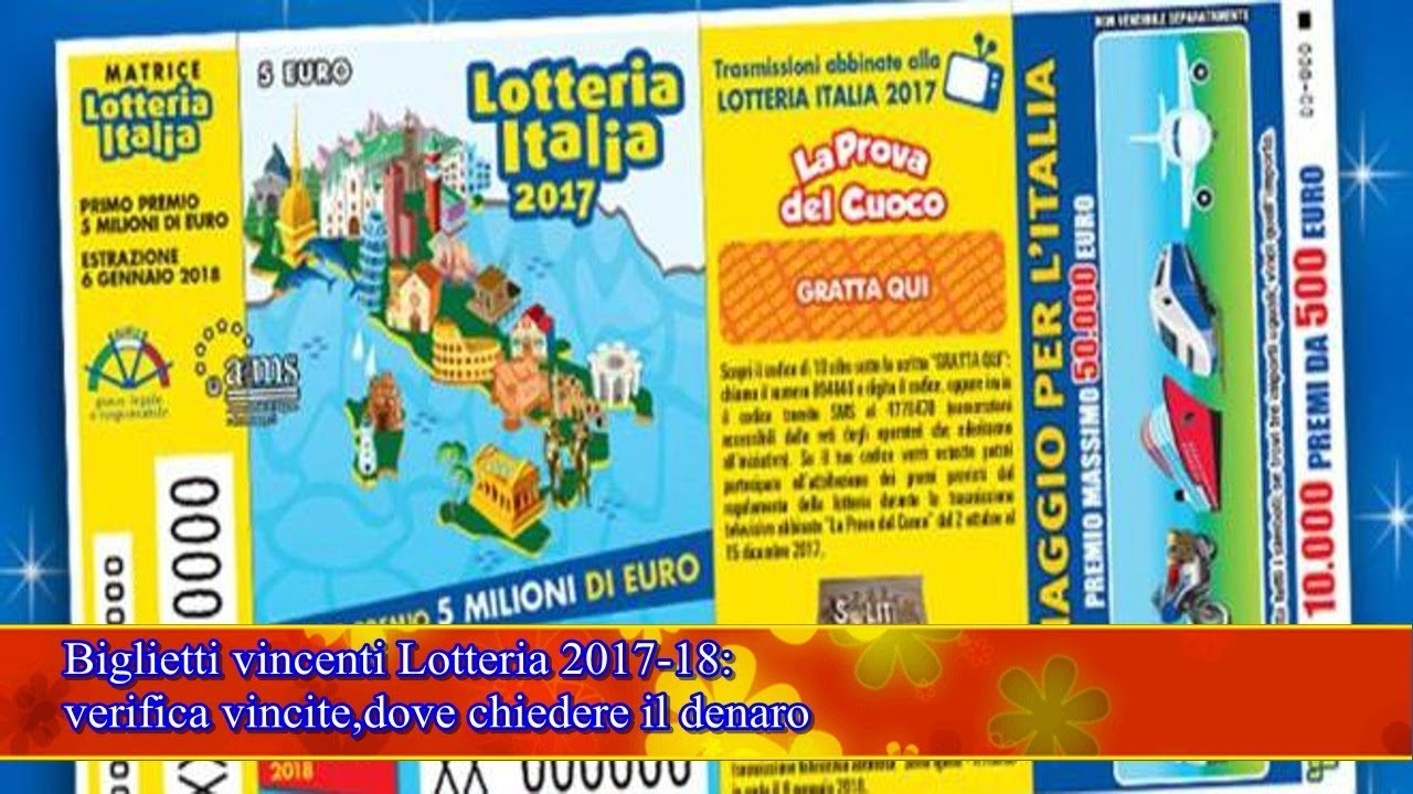 Biglietti vincenti Lotteria 2017-18: verifica vincite,dove chiedere il denaro