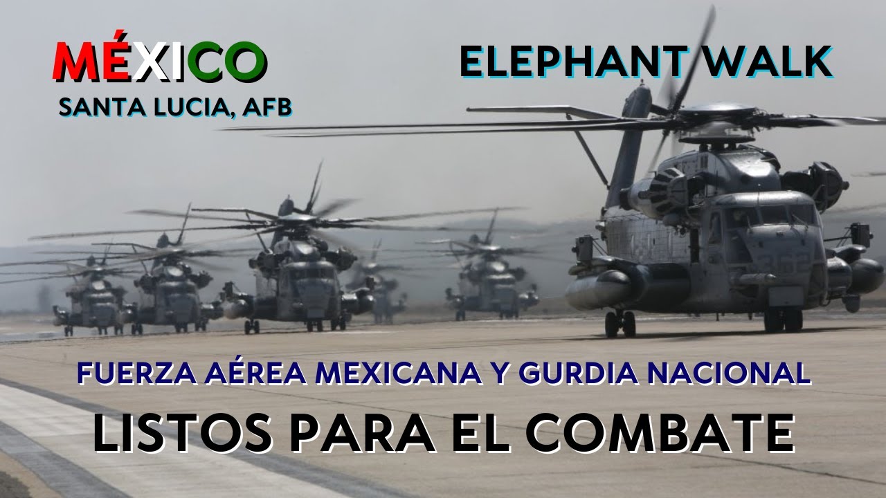 ¡IMPRESIONANTE! Masiva concentración de helicópteros de la Fuerza Aérea Mexicana y de la G.N. Aérea