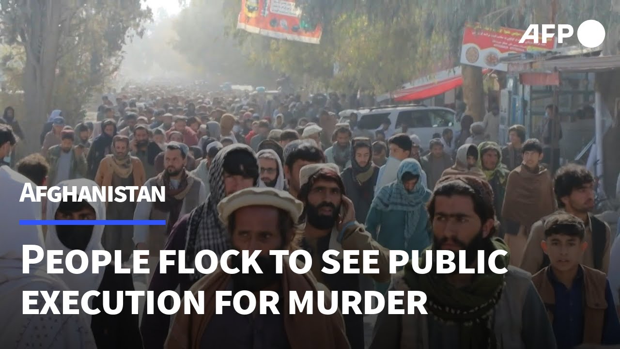 Afghans gather to see Taliban authorities publicly execute man for murder | AFP