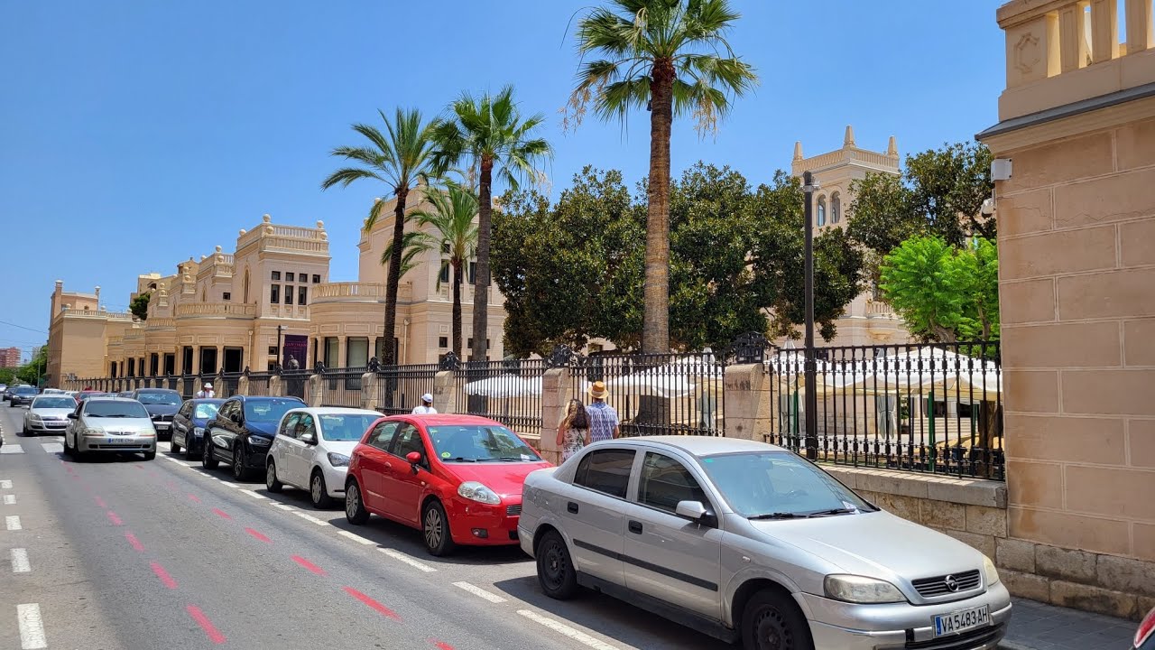Walking through Spanish area streets. Pla del Bon Repós, Alicante, Spain