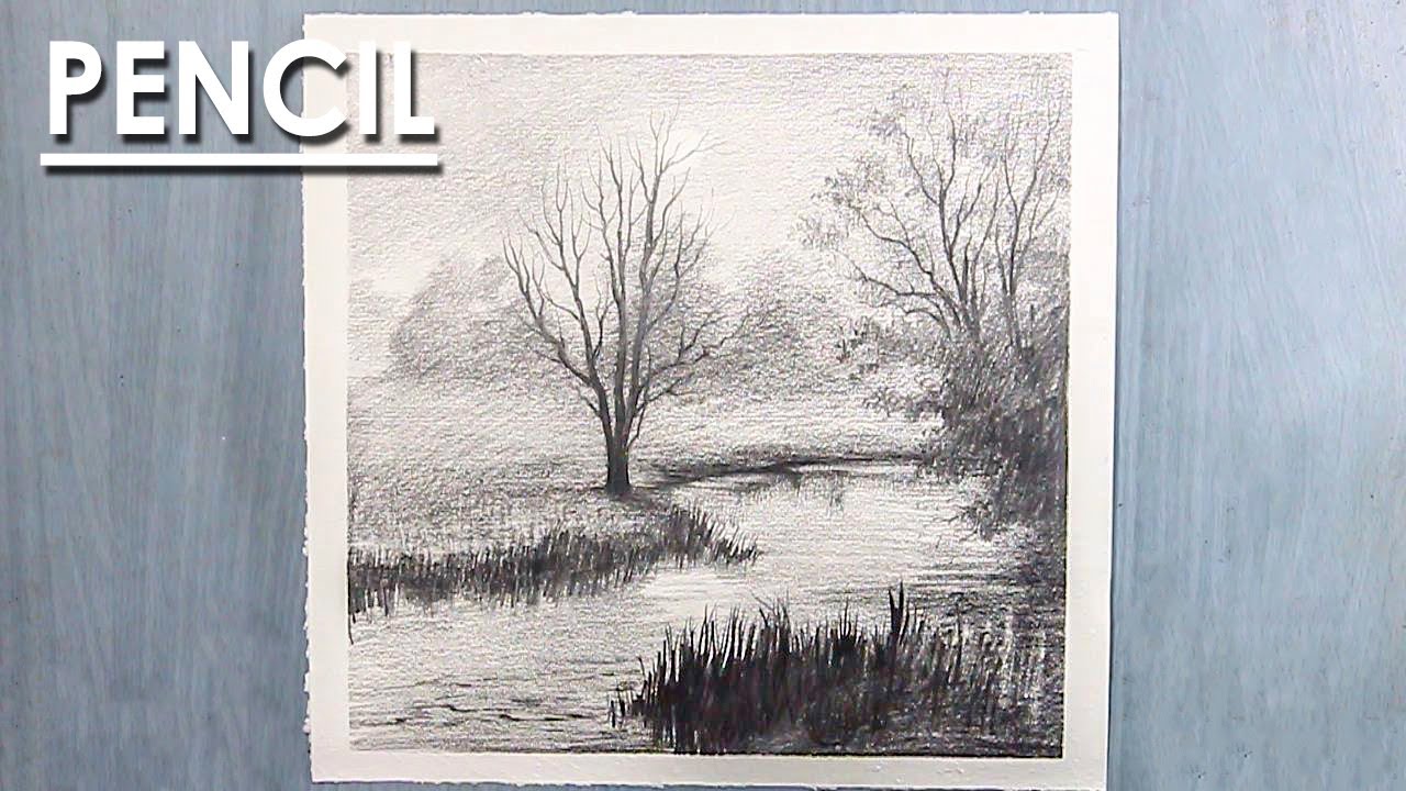Pencil Drawing : How to Draw A Misty Landscape