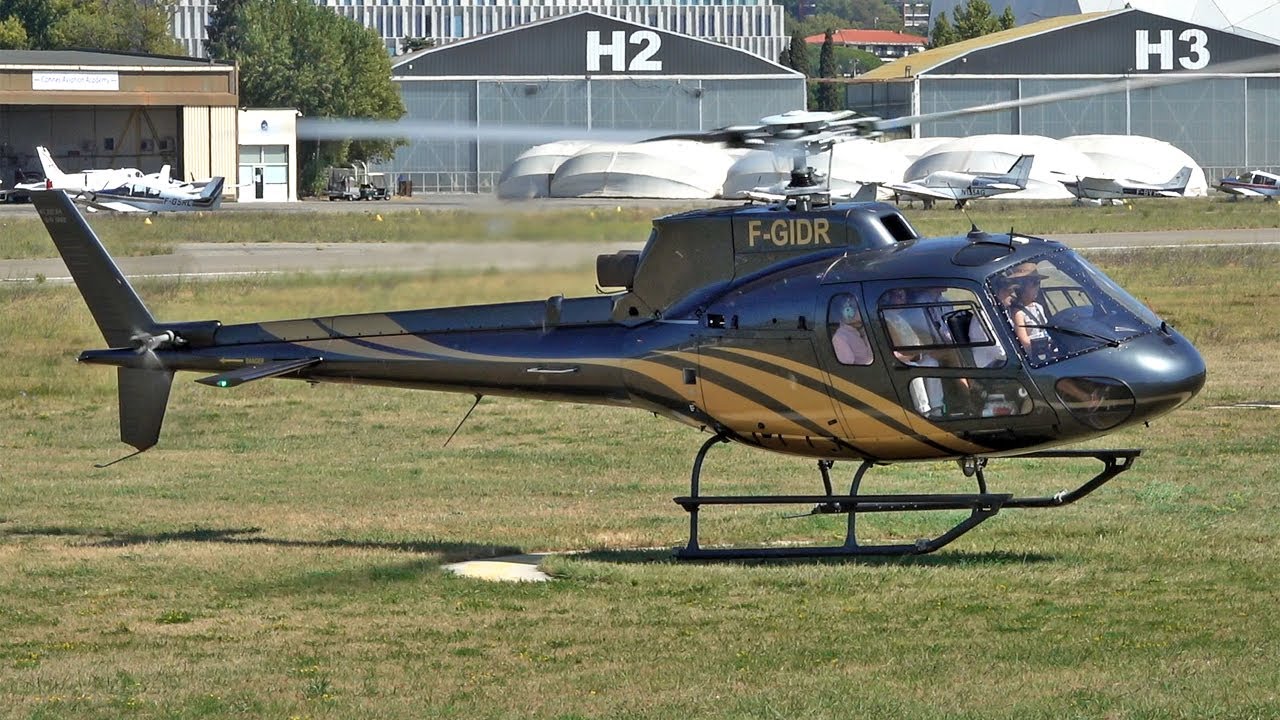 Private Airbus Helicopters H125 (AS350 BA) & H130 Heli Air Monaco at Cannes French Riviera | HD