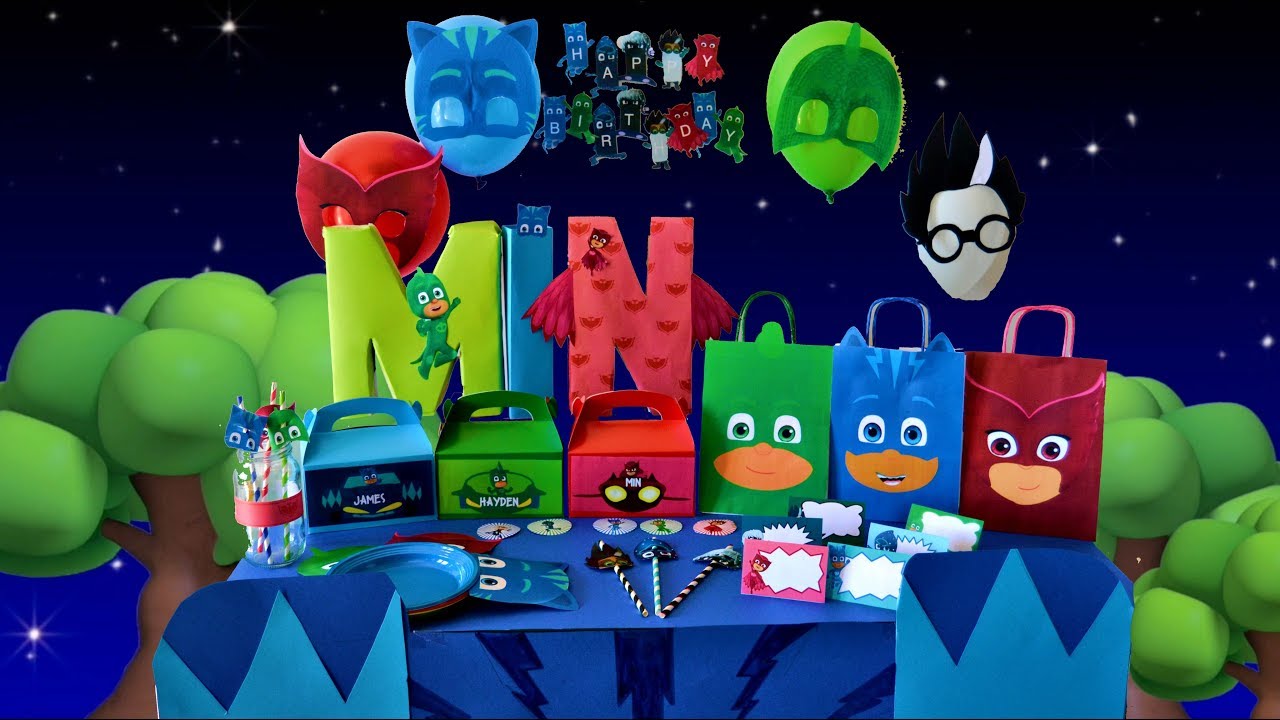 How to throw a DIY PJ MASKS PARTY! Free Downloads!