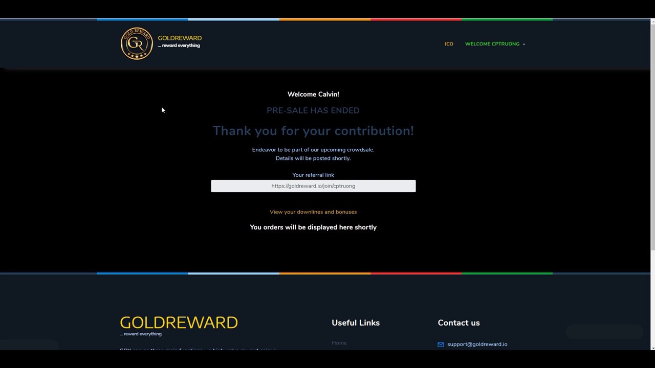 GOLDREWARD PRE SALE OVER IN 4 DAYS! DON'T MISS OUT