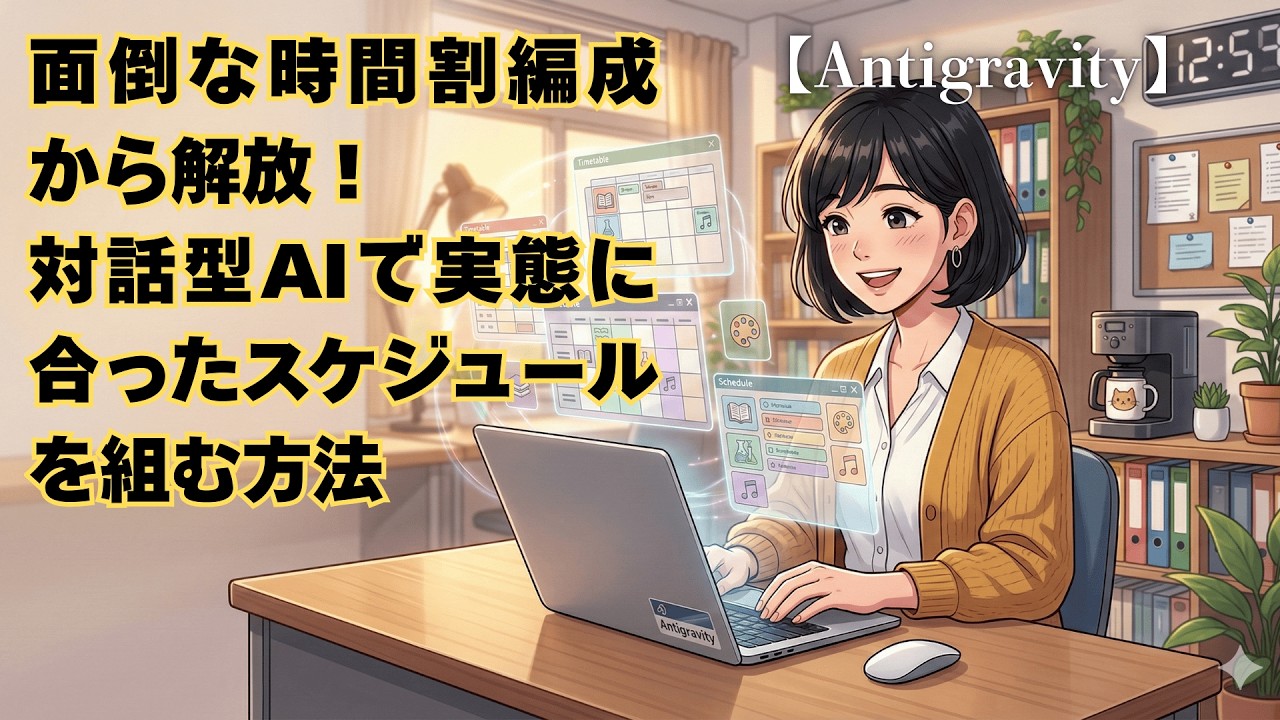 【Antigravity】面倒な時間割編成から解放！対話型AIで実態に合ったスケジュールを組む方法