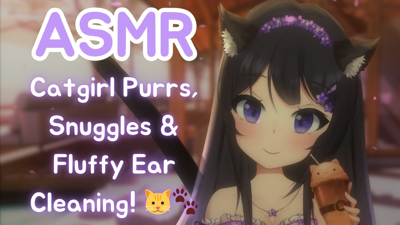 [ASMR] Cute Catgirl Purrs & Snuggles You 🐱 Fluffy Ear Cleaning & Cozy Whispers ✨💤 #3DIO #asmr