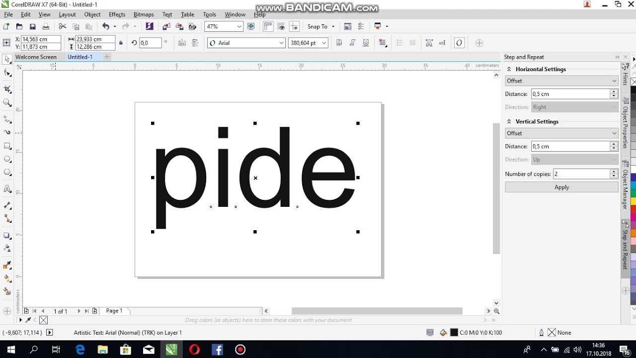 corel draw harf ayırma