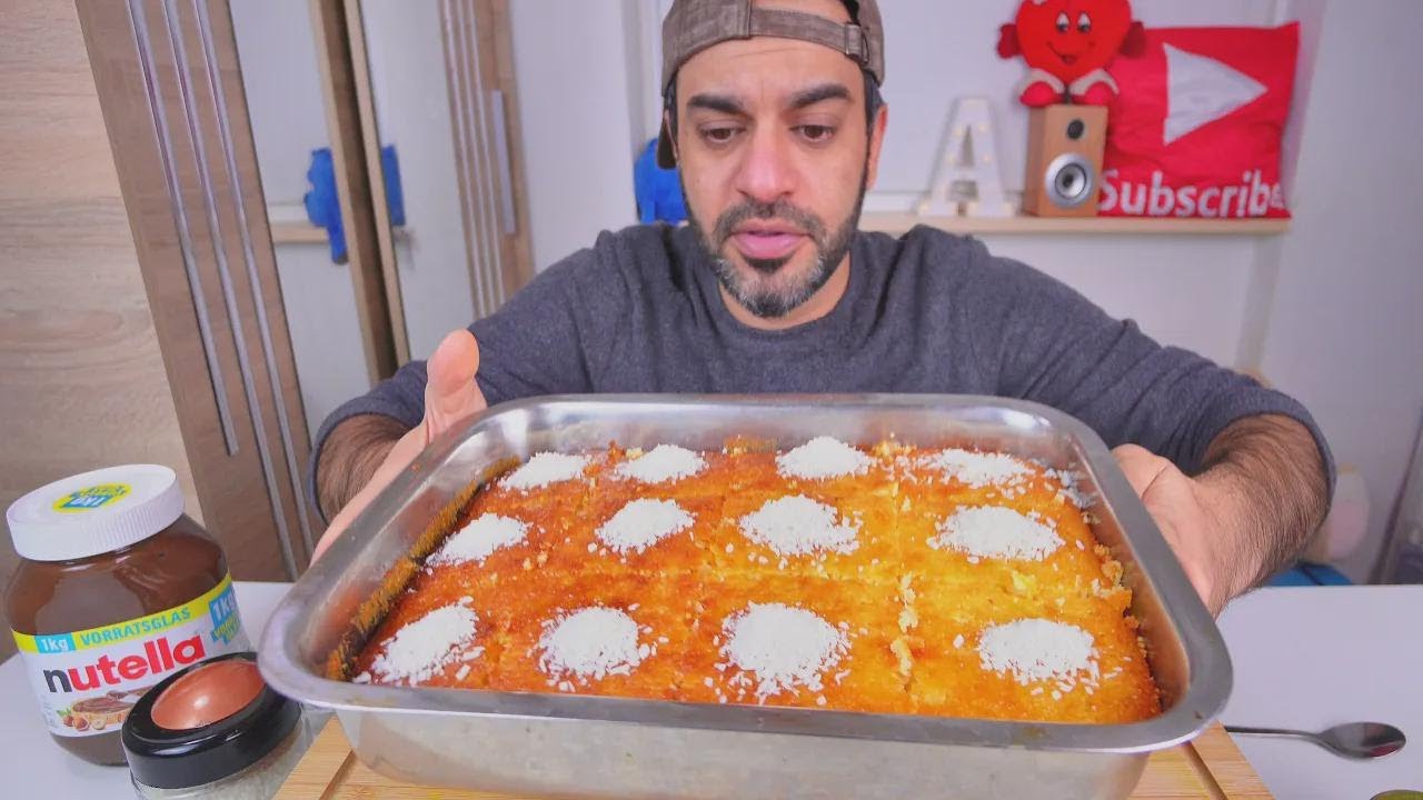 Mukbang de basbousa: probando este postre árabe irresistible al estilo iraquí