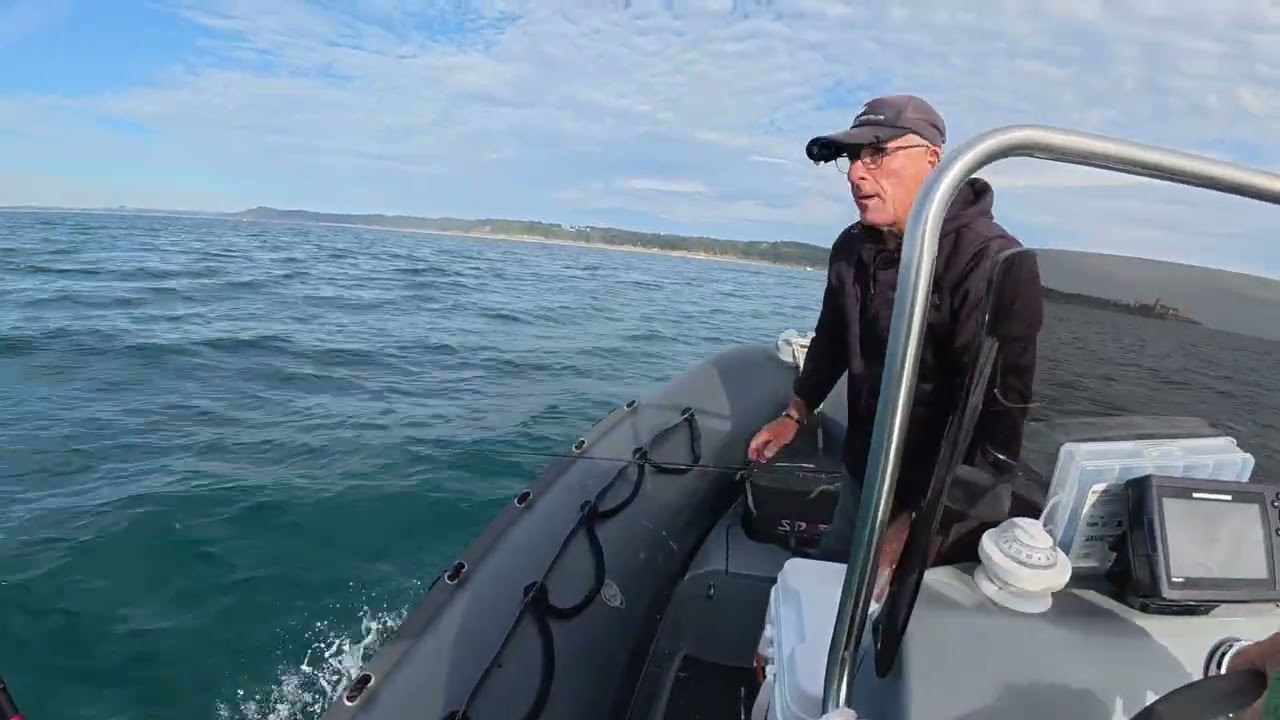 Sortie p&ecirc;che en mer multi esp&egrave;ces. ST Cast le Guildo, Cap Fr&eacute;hel. Bretagne. Les Dauphins en bonus.