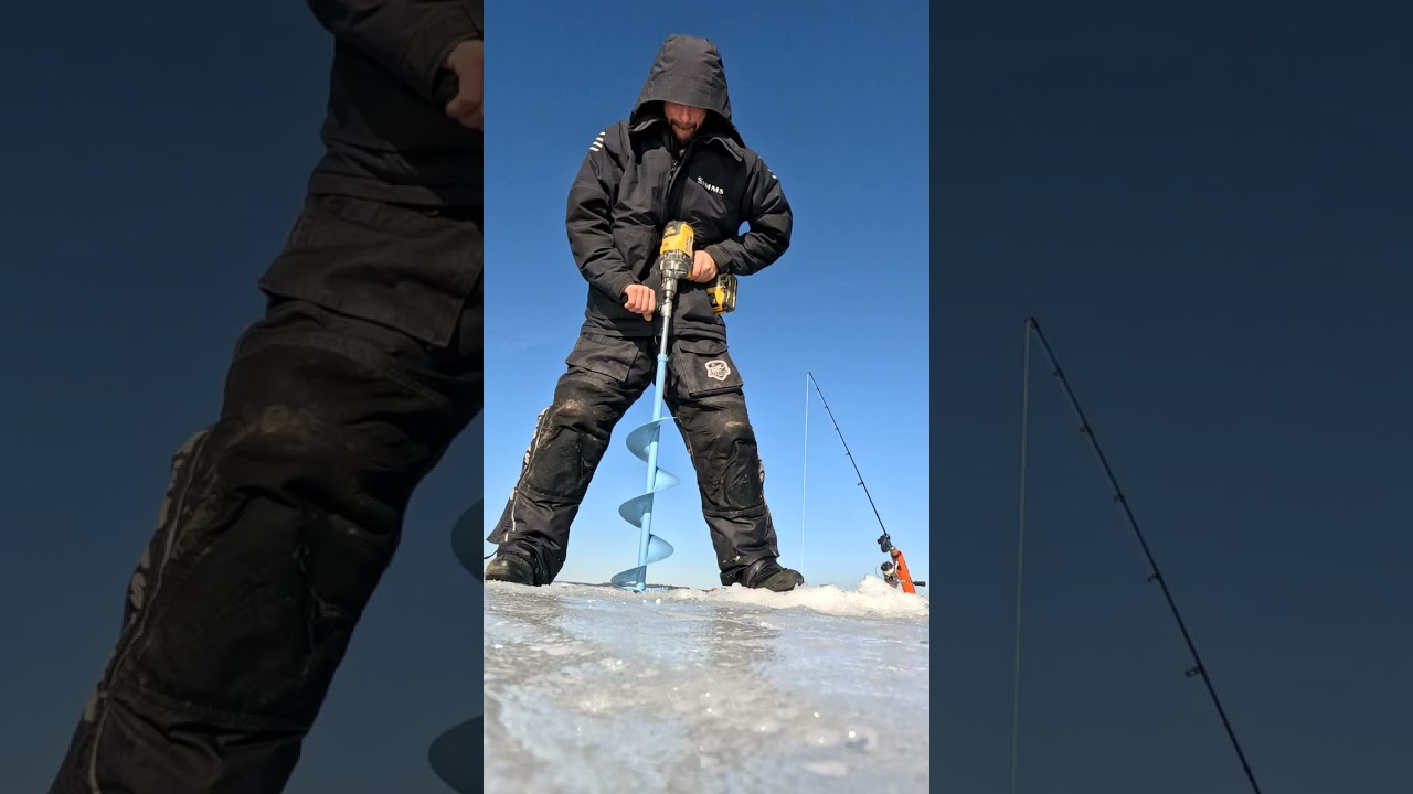 🧊🎣Best Ice Auger? Dewalt 60v Concrete Mixing Drill. #icefishing #fishing