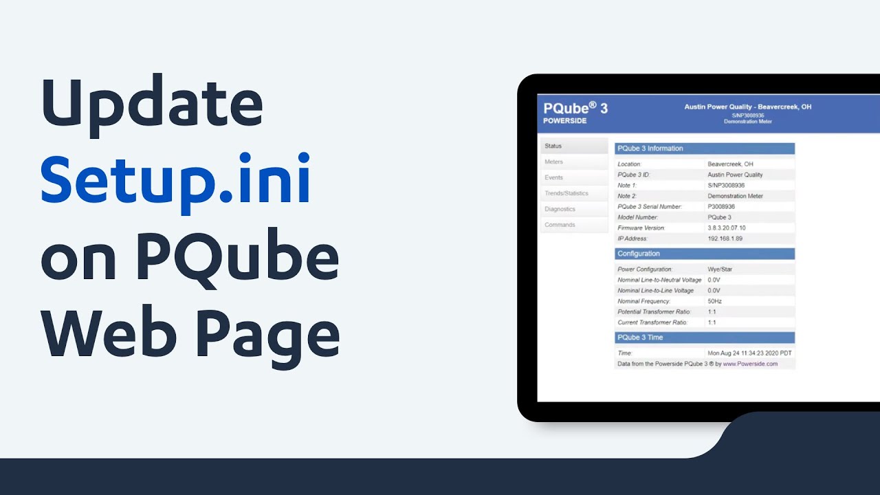 Updating Setup.ini via a PQube Web Page