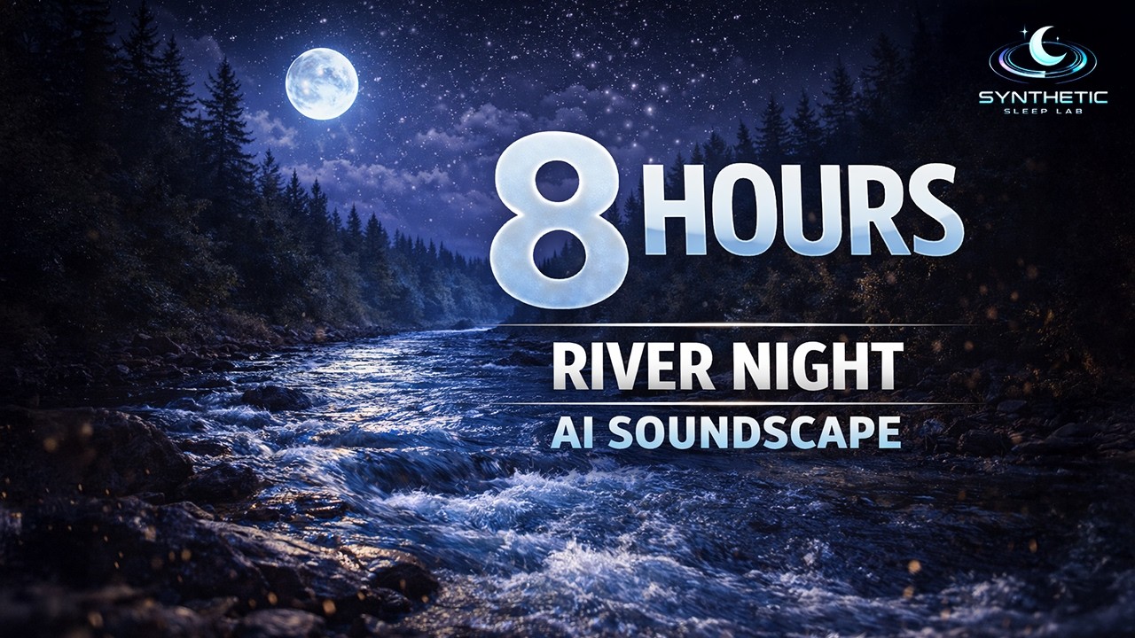 8 HOURS River Night AI Sleep Soundscape 🌙 Black Screen