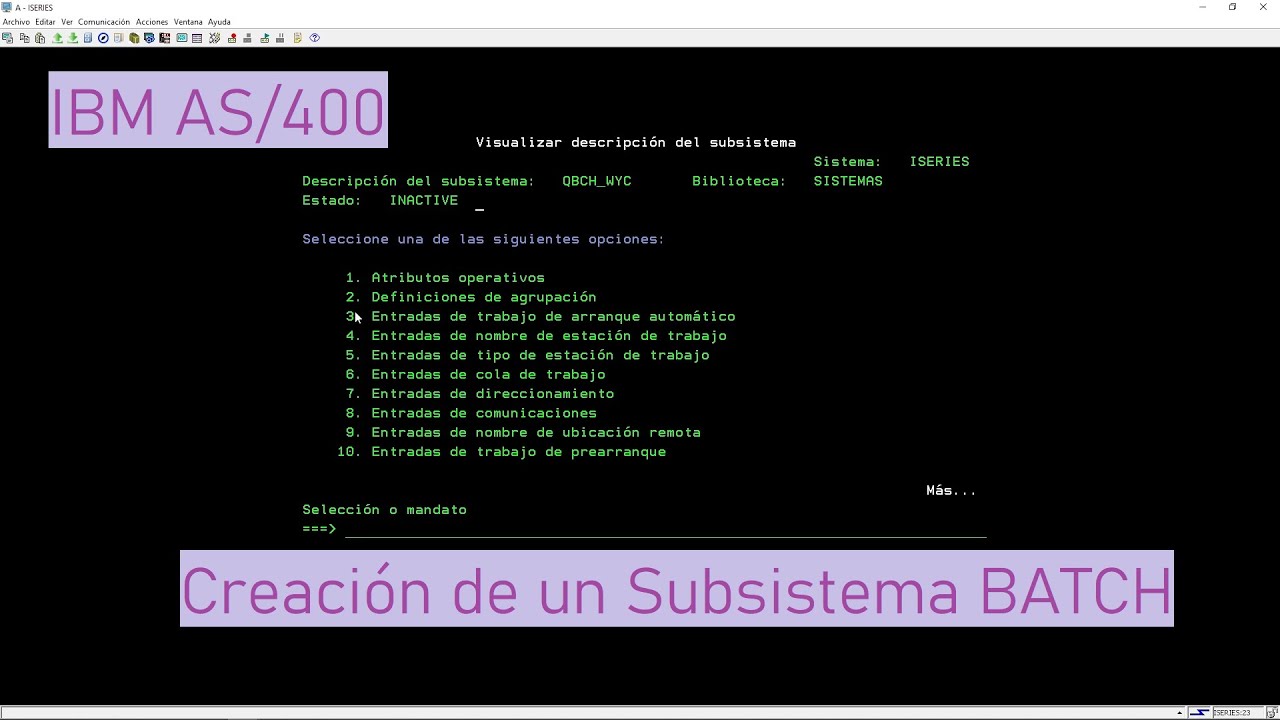 IBM AS/400: Como crear mi propio Subsistema BATCH