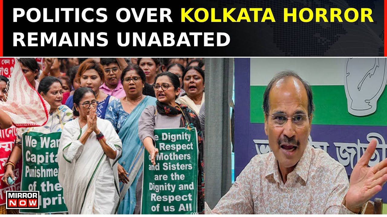 Politics Over Kolkata Horror: TMC Protests; Cong's Adhir Ranjan Chowdhury Meets Victim's Kin | Watch