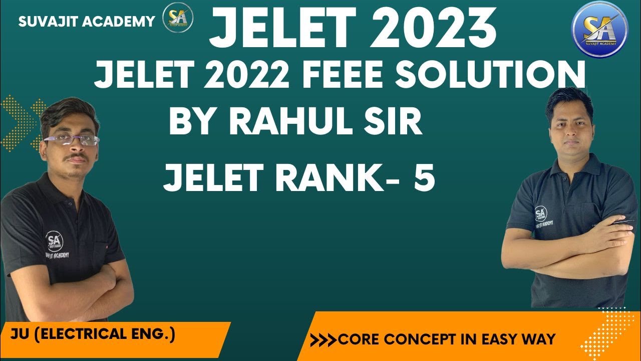 JELET 2022 FEEE SOLUTION | Rahul sir | JELET RANK |