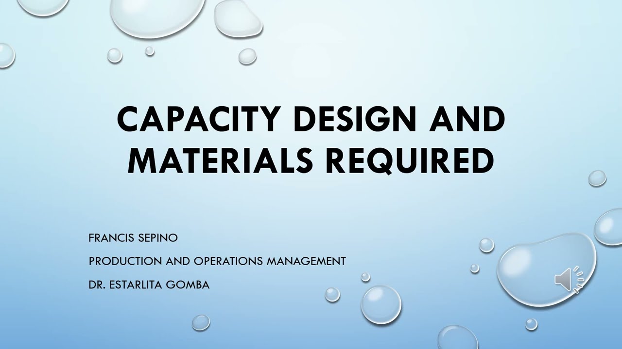 Lesson 5: Capacity Planning and Materials Requirements Planning