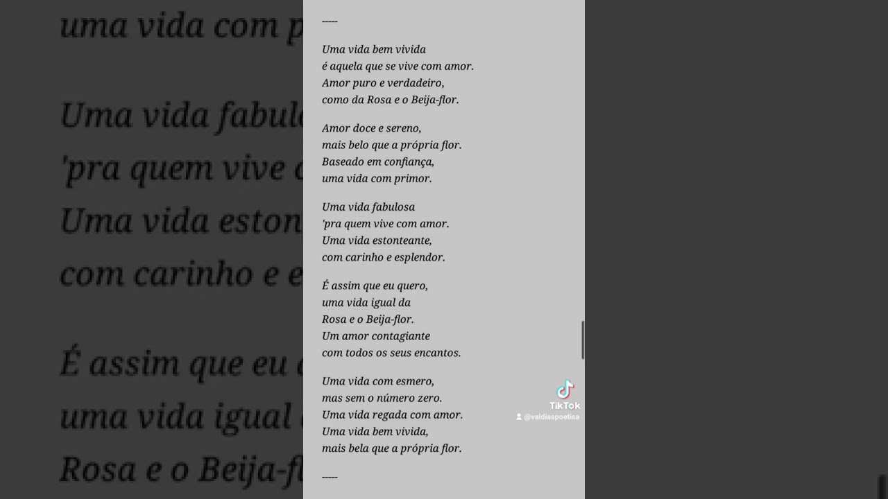 Poema: Vida com Amor | Poetisa ValDias | Poemesia: Poemas com Poesia