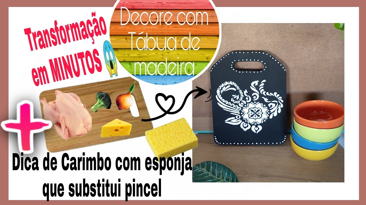 Como pintar com stencil mais dica de carimbo de esponja