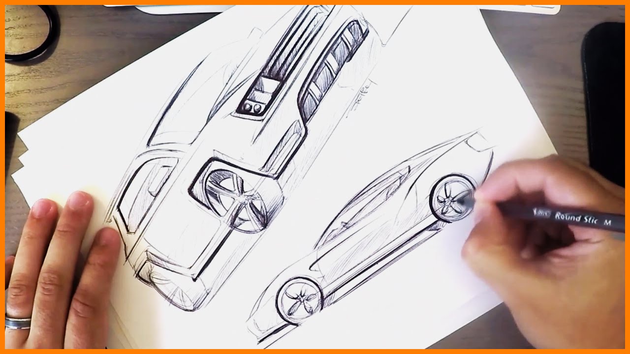 Industrial Design Sketching - BiC Pen Cars