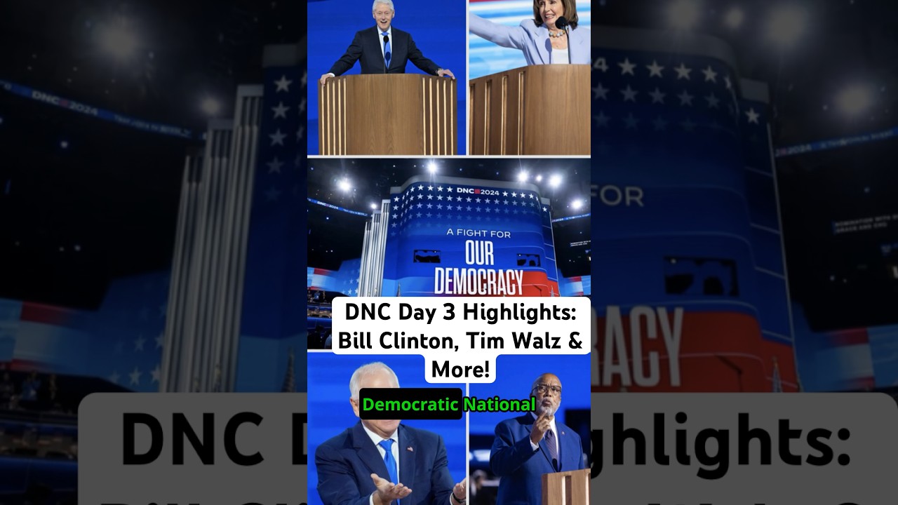 DNC Day 3 Highlights: Bill Clinton, Tim Walz & More! #news #dnc #politics #billclinton #harris #walz