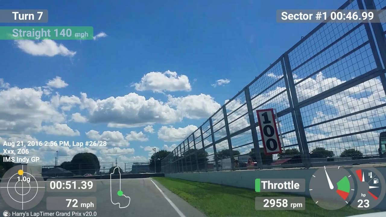 2016 MORPCA Indy HPDE - 2013 Corvette C6 Z06 and 2015 C7 Z51 chasing 911 GT 3