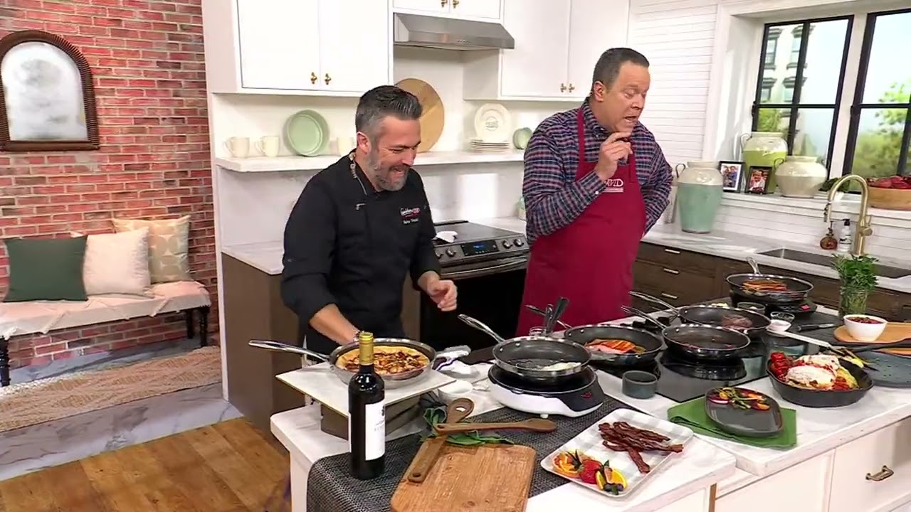 Fabio Viviani 2-Pc Tri-Ply S/S Ceramic Nonstick Etched Fry Pans on QVC