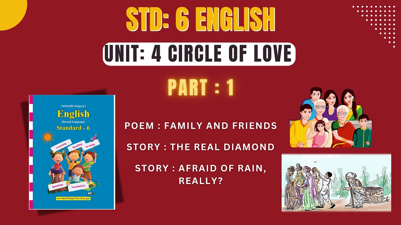 Std 6 English | Unit 4 Circle of Love | Poem - Family and Friends | Story-The Real Diamond