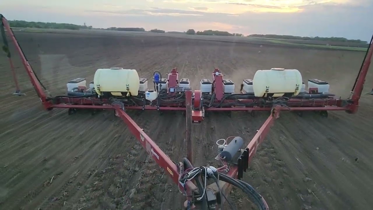 AG OPEN GPS RTK Implement steering, 12 row planter on same AB line as tractor RTK.