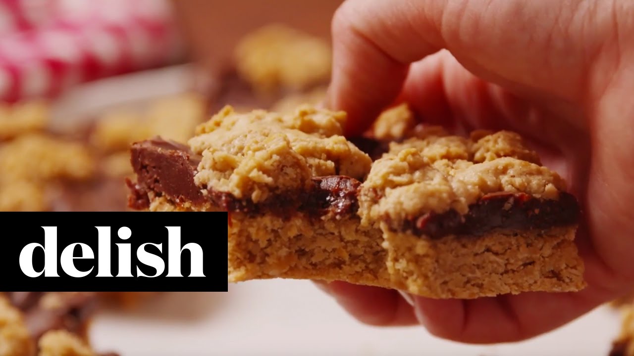 Chocolate Crumble Bars | Delish