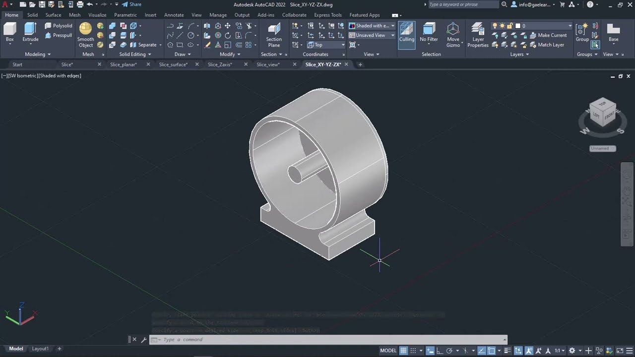 Slice tool (AutoCAD 3D Tutorials)