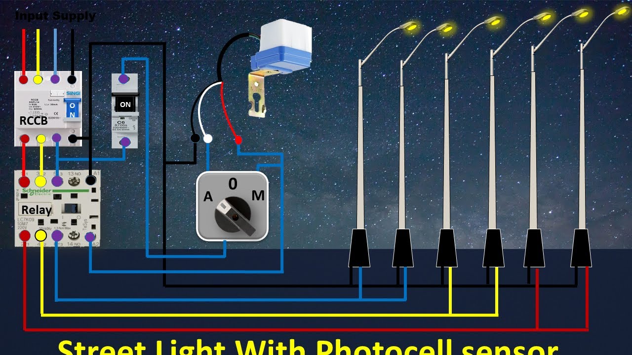 Street Light Wiring Connection with Photocell Sensor / Sensor wiring for street light /circuit info