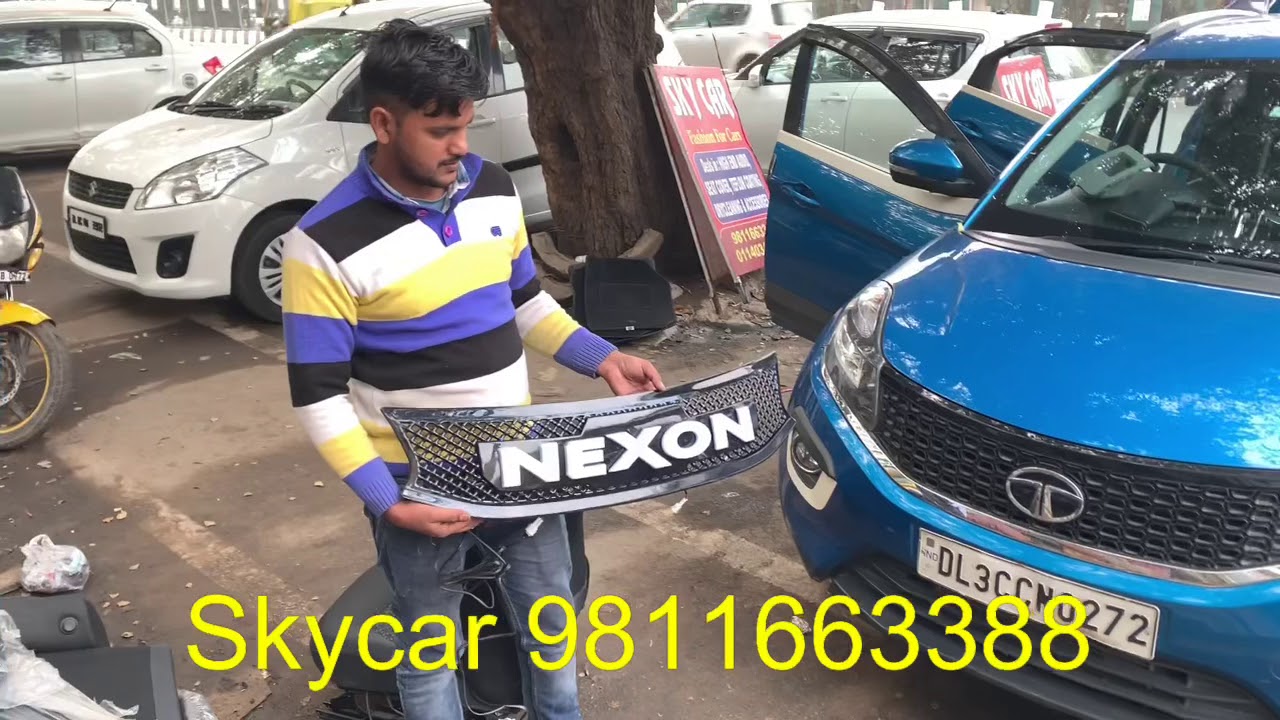 Tata nexon lighted grill nexon accessories nexon Modification skycar Ramesh Nagar Delhi☎️9811663388