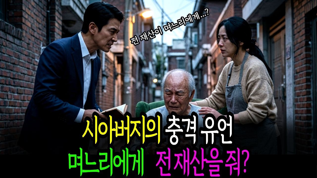 [시니어사연] 시아버지의 충격 유언: 며느리 전 재산? / 인생사연 / 유산상속 / 시아버지유언 / 오디오북