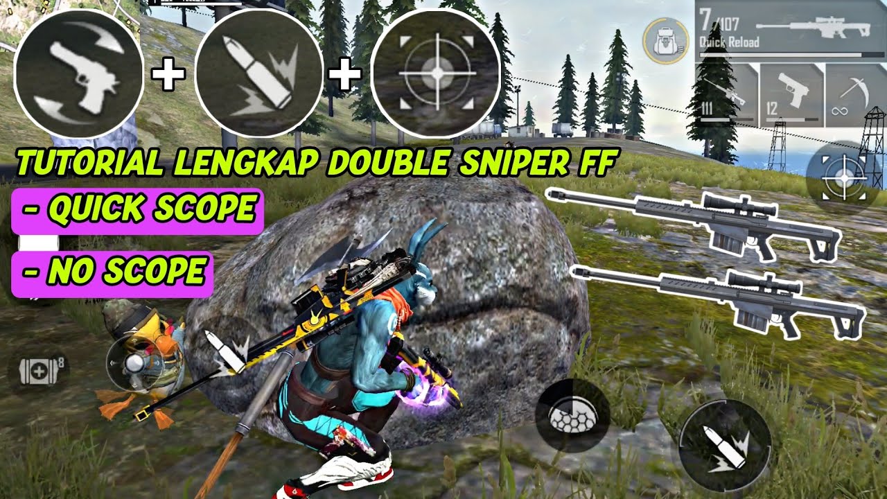 TUTORIAL LENGKAP DOUBEL SNIPER FREE FIRE DI HP SEPERTI DI PC | TUTORIAL DOUBLE AWM M82B FF