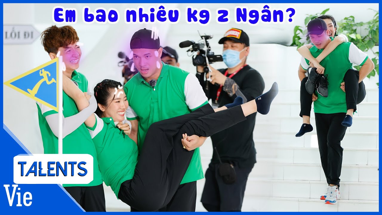 Trương Thế Vinh khổ sở ẵm cõng Thúy Ngân, nghi ngờ ẻm khai gian cân nặng | Running Man Việt Nam