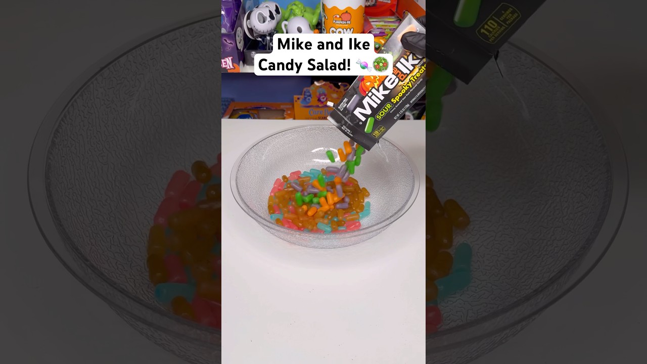 Mike and Ike Candy Salad! 🍬🥗 #candysalad #mikeandike #candy #asmr #candymix